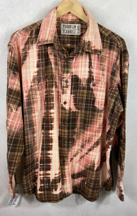 Vintage Pink and Brown Flannel Size XL