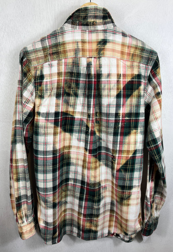 Vintage Green, Red, White and Rust Flannel Size Medium