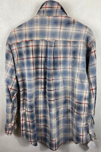 Vintage Light Blue, Red and White Flannel Size XL