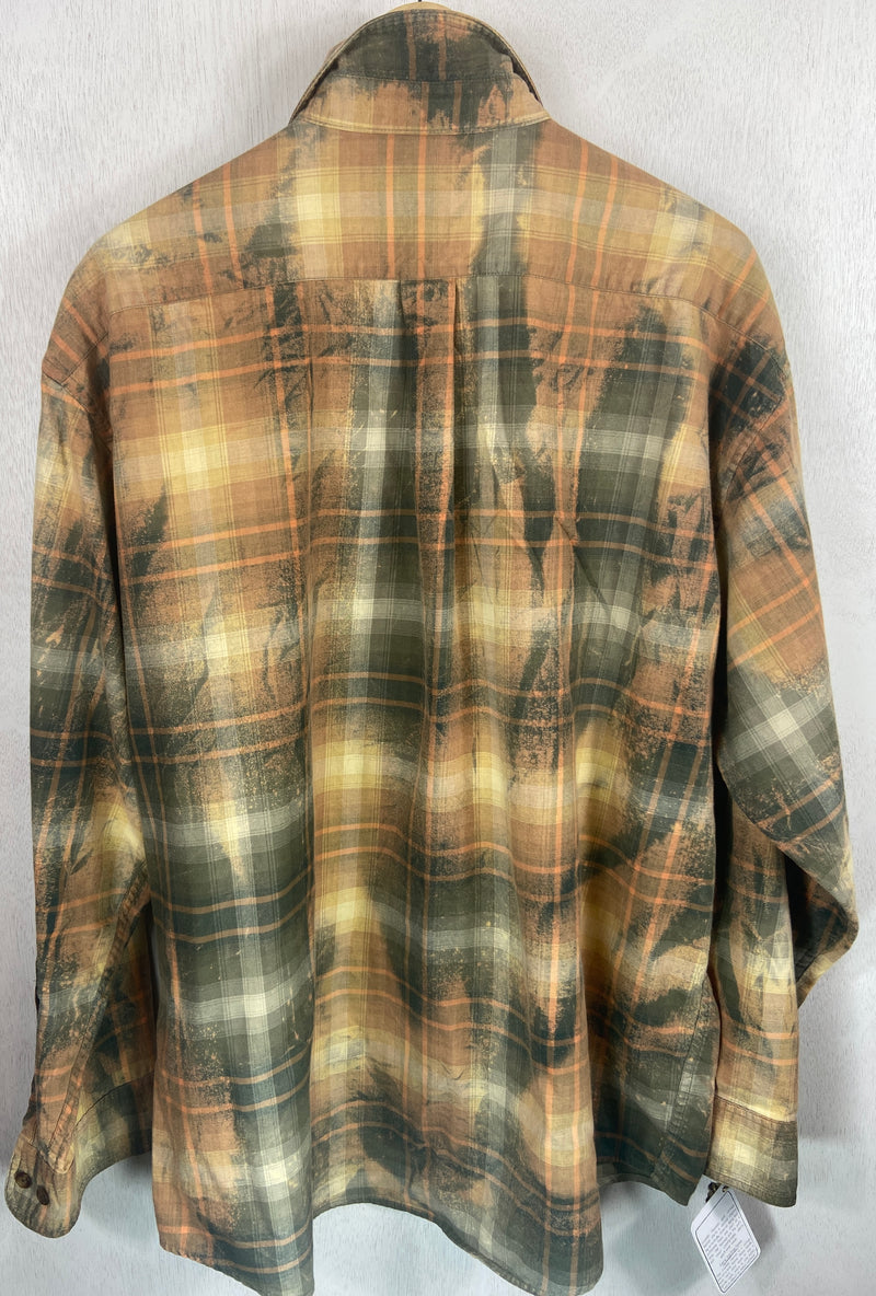 Vintage Sage, Army Green and Gold Flannel Size XL