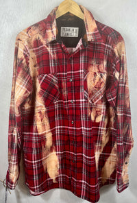 Vintage Red, Gold, Black and White Flannel Size XL