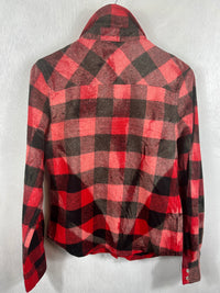 Vintage Western Style Red and Black Flannel Size Small
