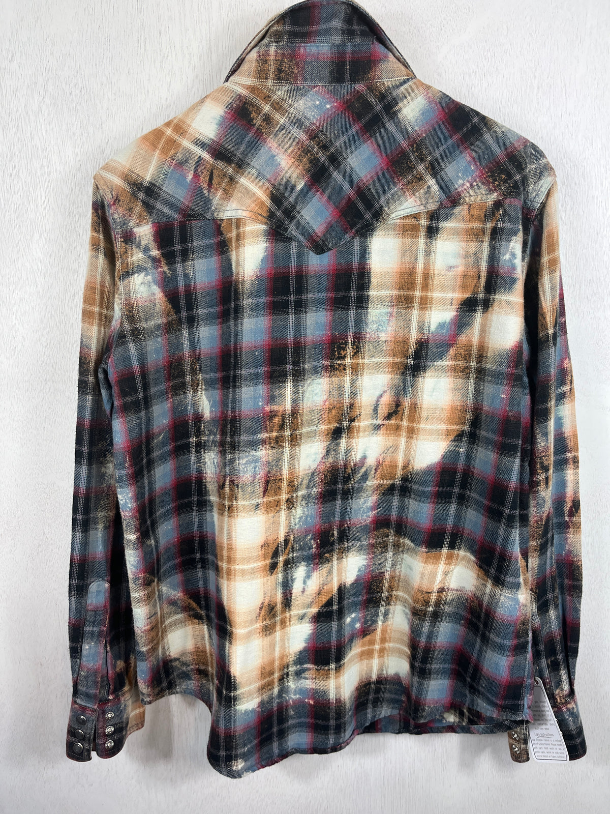 Vintage Western Style Burgundy, Grey and Rust Flannel Size Large