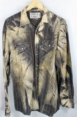 Vintage Western Style Black, Red and Tan Flannel Size XL