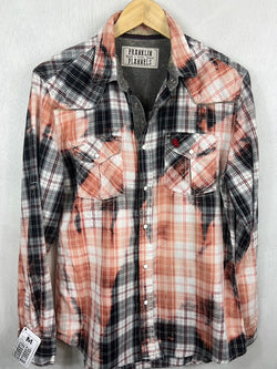 Vintage Western Style, Black, White and Peach Lightweight Cotton Size Medium