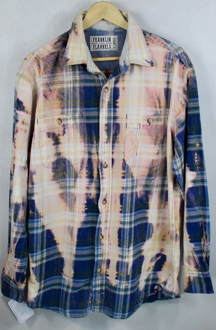 Vintage Blue and Pink Flannel Size XL