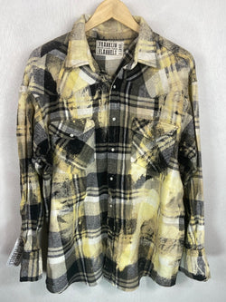 Vintage Western Style Black, White and Yellow Flannel Size XL