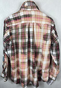 Vintage Red, Pink, Peach and Black Flannel Size Medium