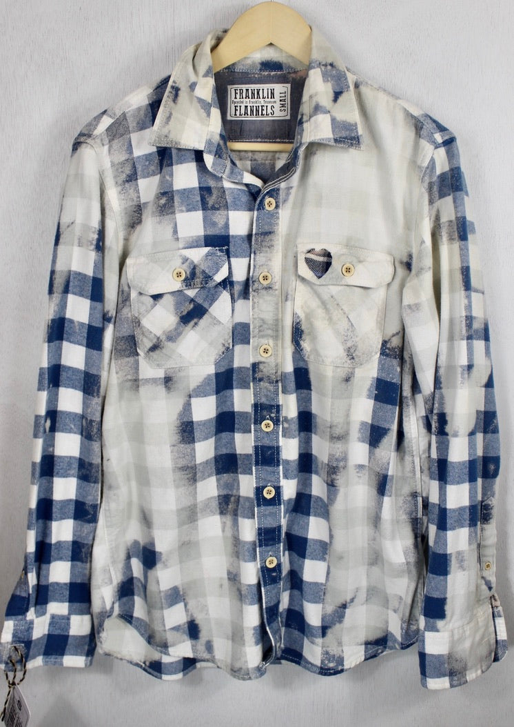 Vintage Blue and White Checked Flannel Size Small