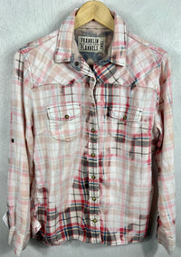 Vintage Western Style Pink, Grey and White Lightweight Cotton Size Small