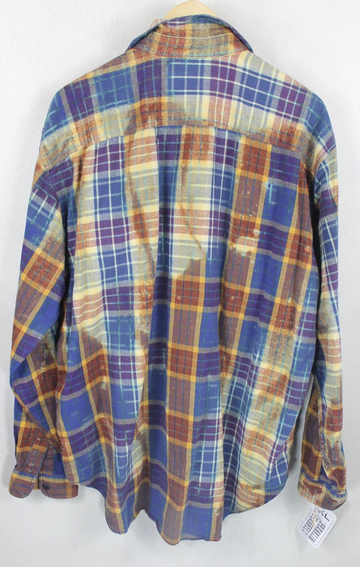 Vintage Royal Blue, Purple and Rust Flannel Size XL