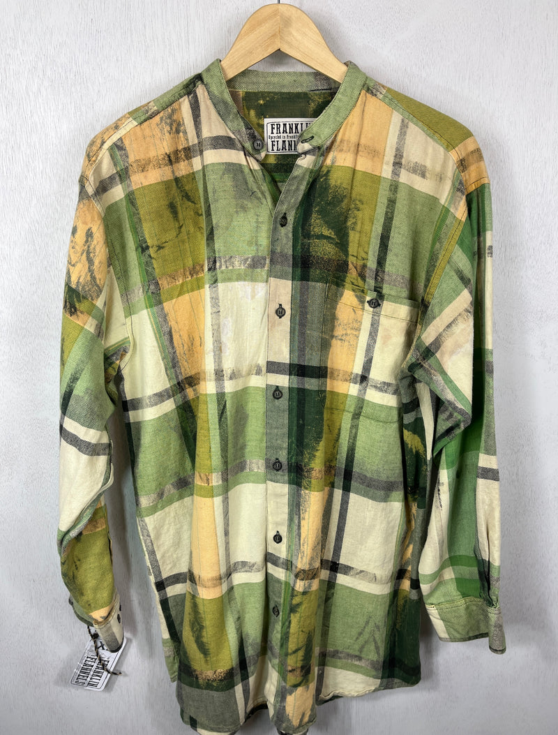 Vintage Green, Gold, White and Black Flannel Size XL