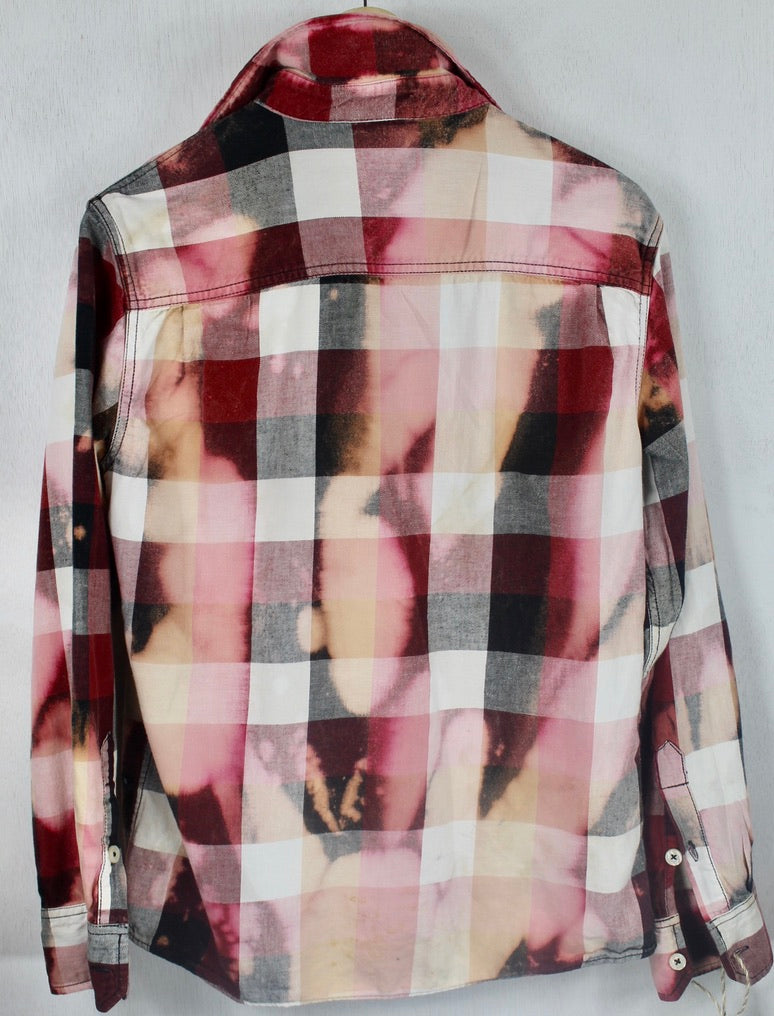 Vintage Red, Pink, White and Black Flannel Size Medium