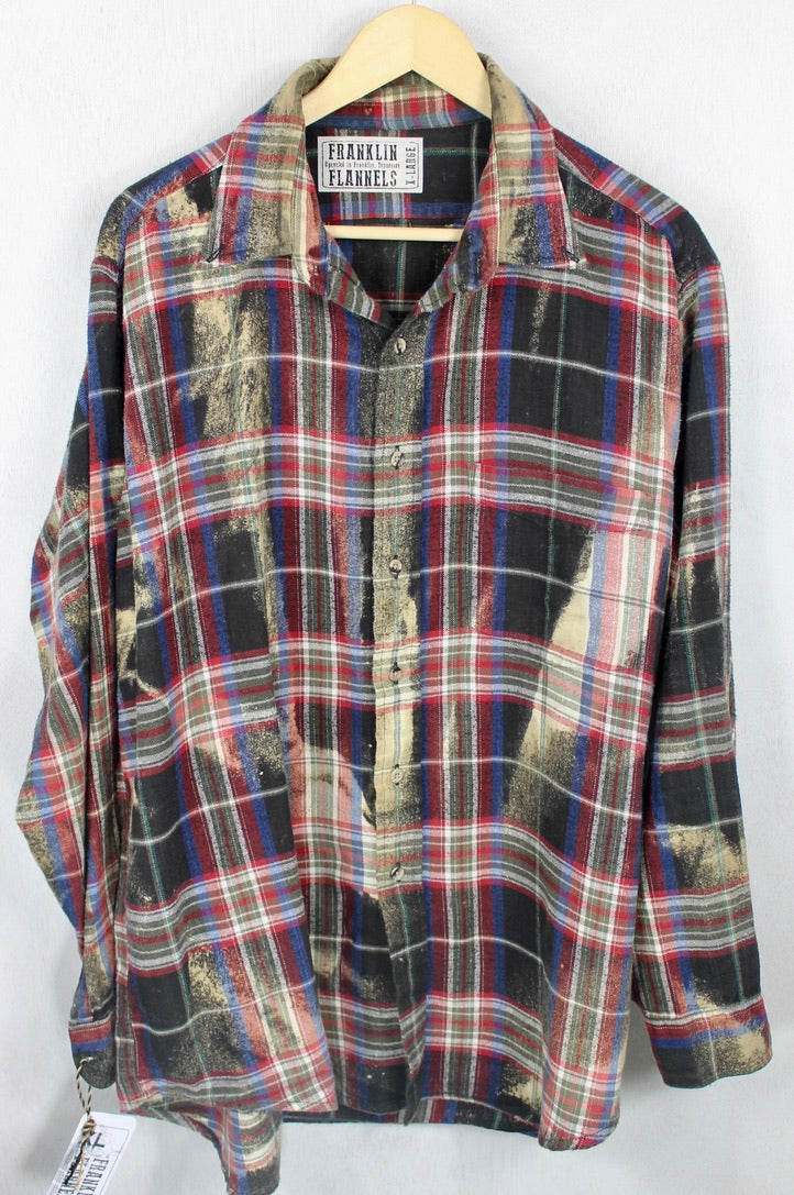 Vintage Black, Red, Blue and Cream Flannel Size XL