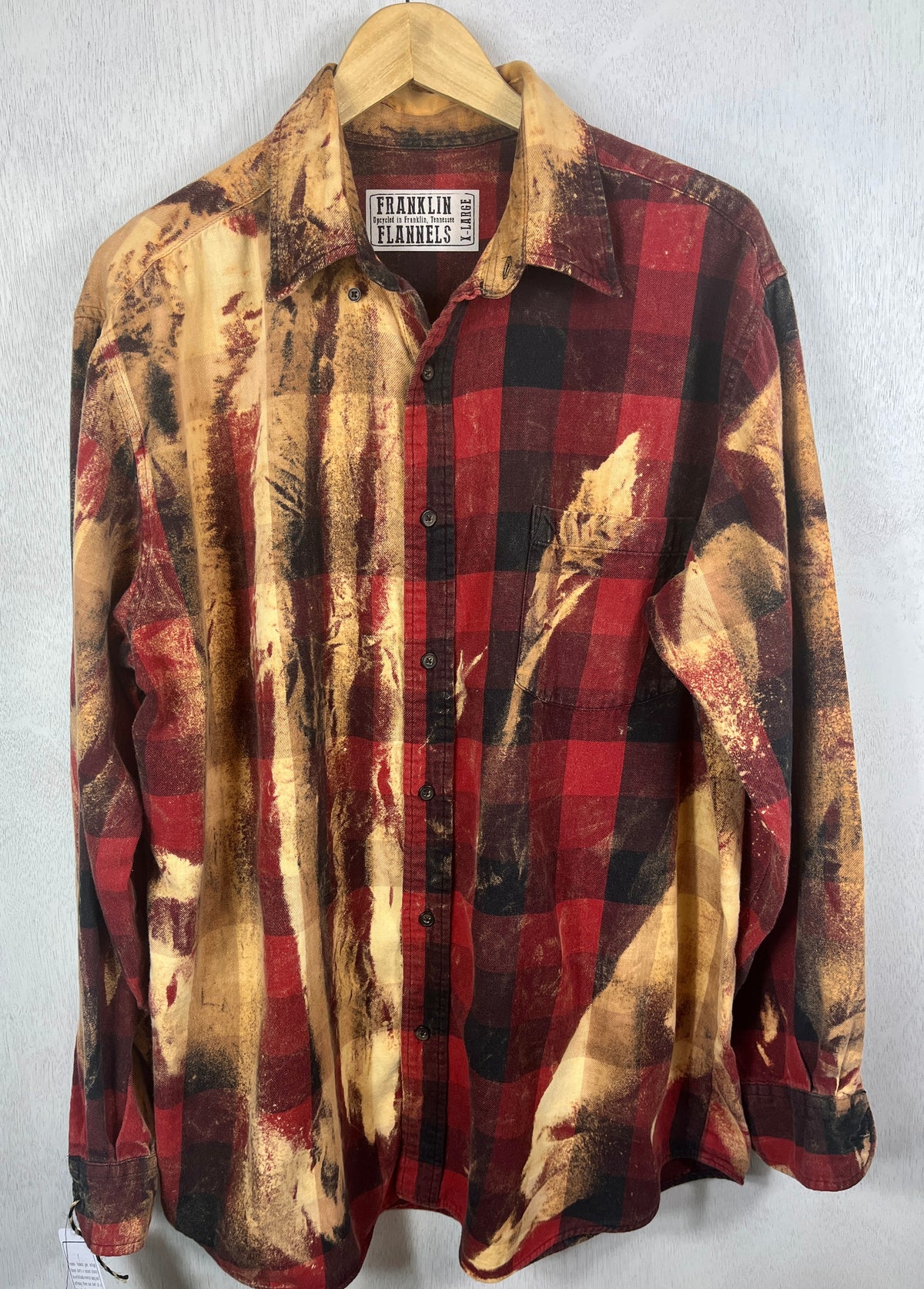 Vintage Red, Black and Gold Flannel Size XL