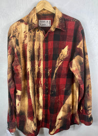 Vintage Red, Black and Gold Flannel Size XL