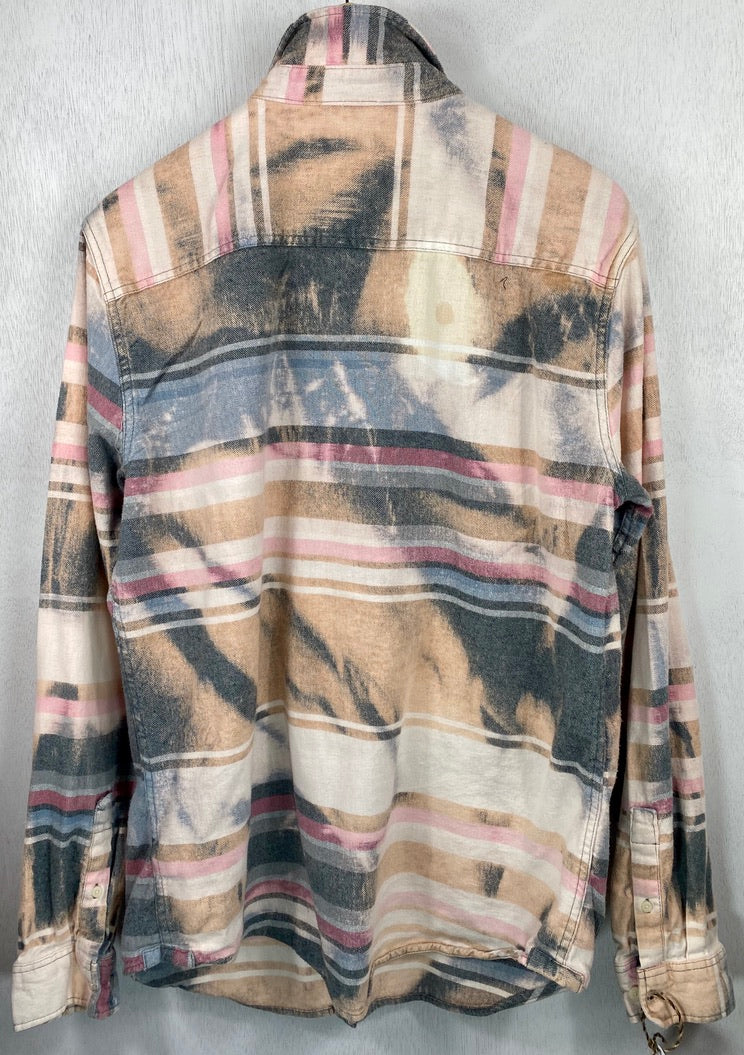 Vintage Pink, Grey and Cream Flannel Size Medium