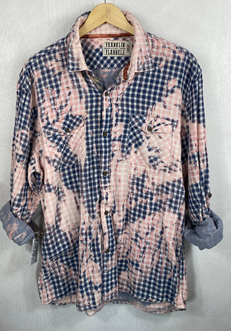 Vintage Blue, White and Pink Lightweight Cotton Size Large
