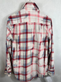 Vintage Red, White and Blue Flannel Size Small