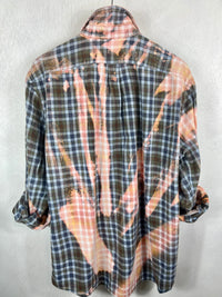 Vintage Pink, Blue and Brown Lightweight Cotton Size XL