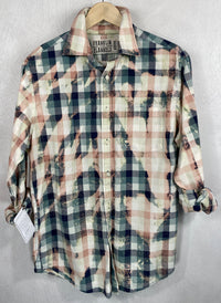 Vintage Green, White and Pink Lightweight Cotton Size Medium