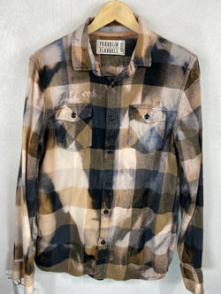 Vintage Black, Grey and Taupe Flannel Size Medium