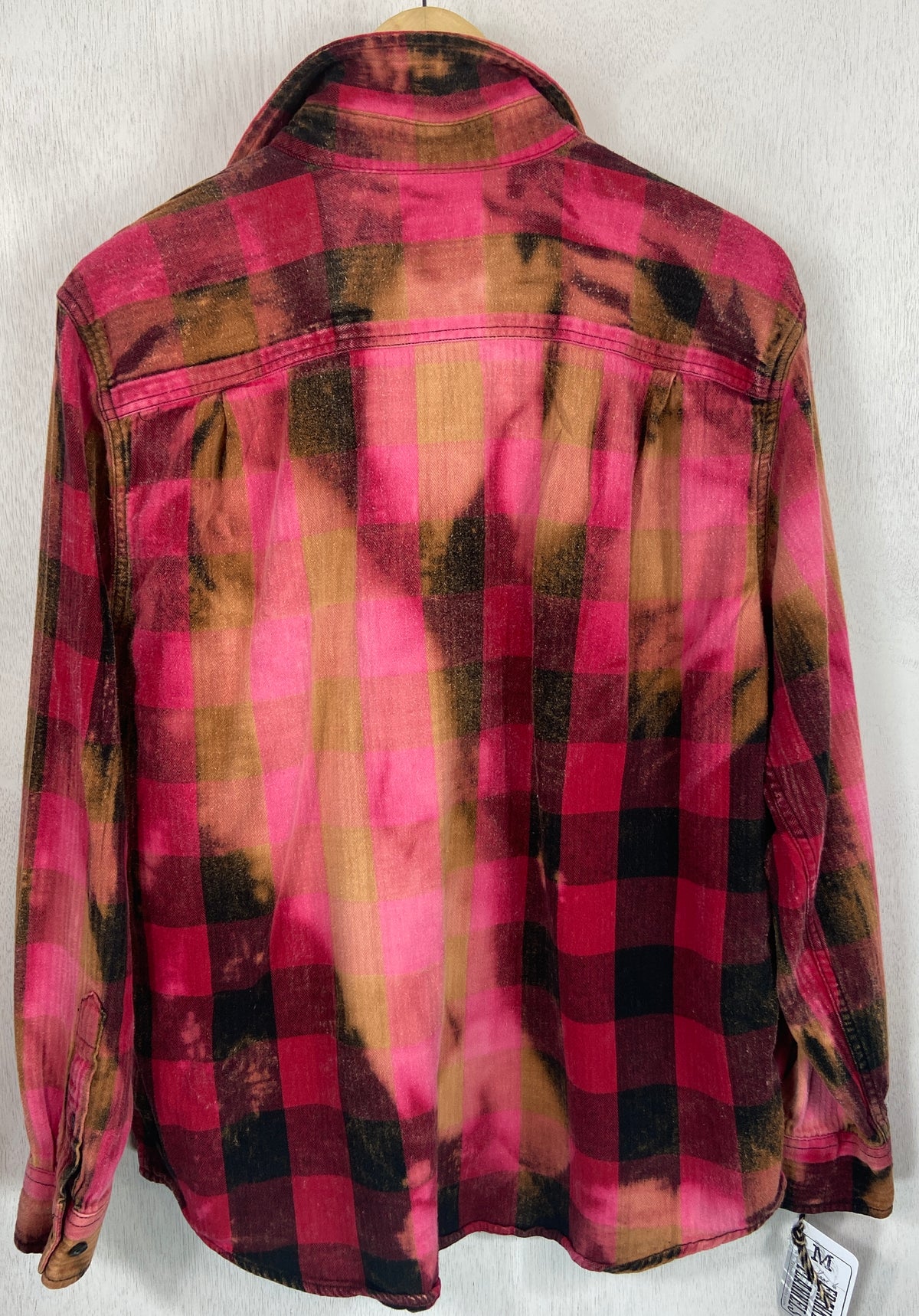 Vintage Red, Pink, Black and Gold Flannel Size Medium