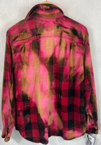 Vintage Red, Pink, Black and Gold Flannel Size Medium