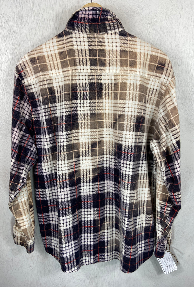 Vintage Mauve, Light Tan and White Flannel Size XL