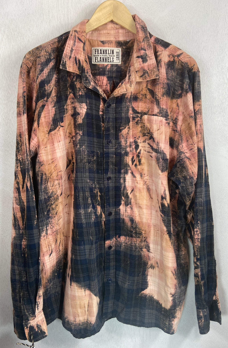 Vintage Black and Rust Flannel Size Large