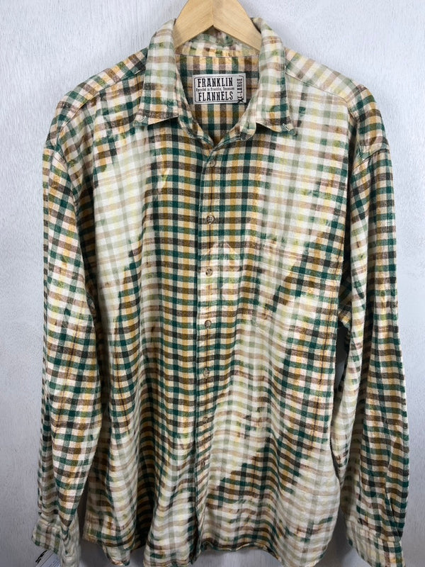 Vintage Green, Brown, Yellow and Cream Flannel Size XXL