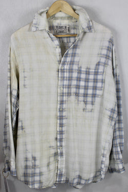Vintage Pale Yellow and Light Blue Lightweight Flannel Size Large