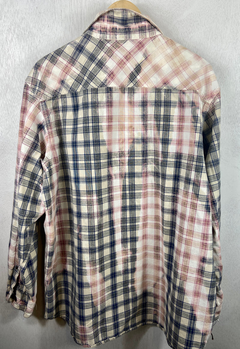 Vintage Blue, Pink and White Lightweight Cotton Size XL