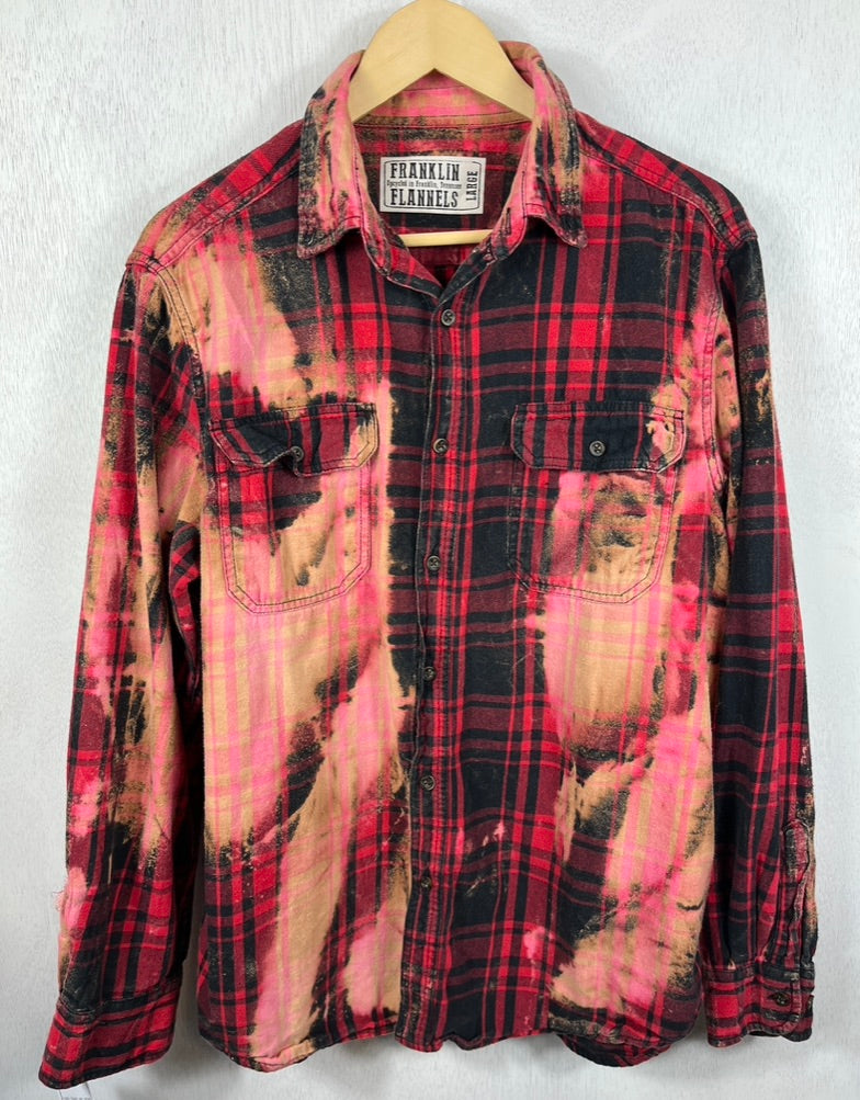 Vintage Red, Black and Pink Flannel Size Large