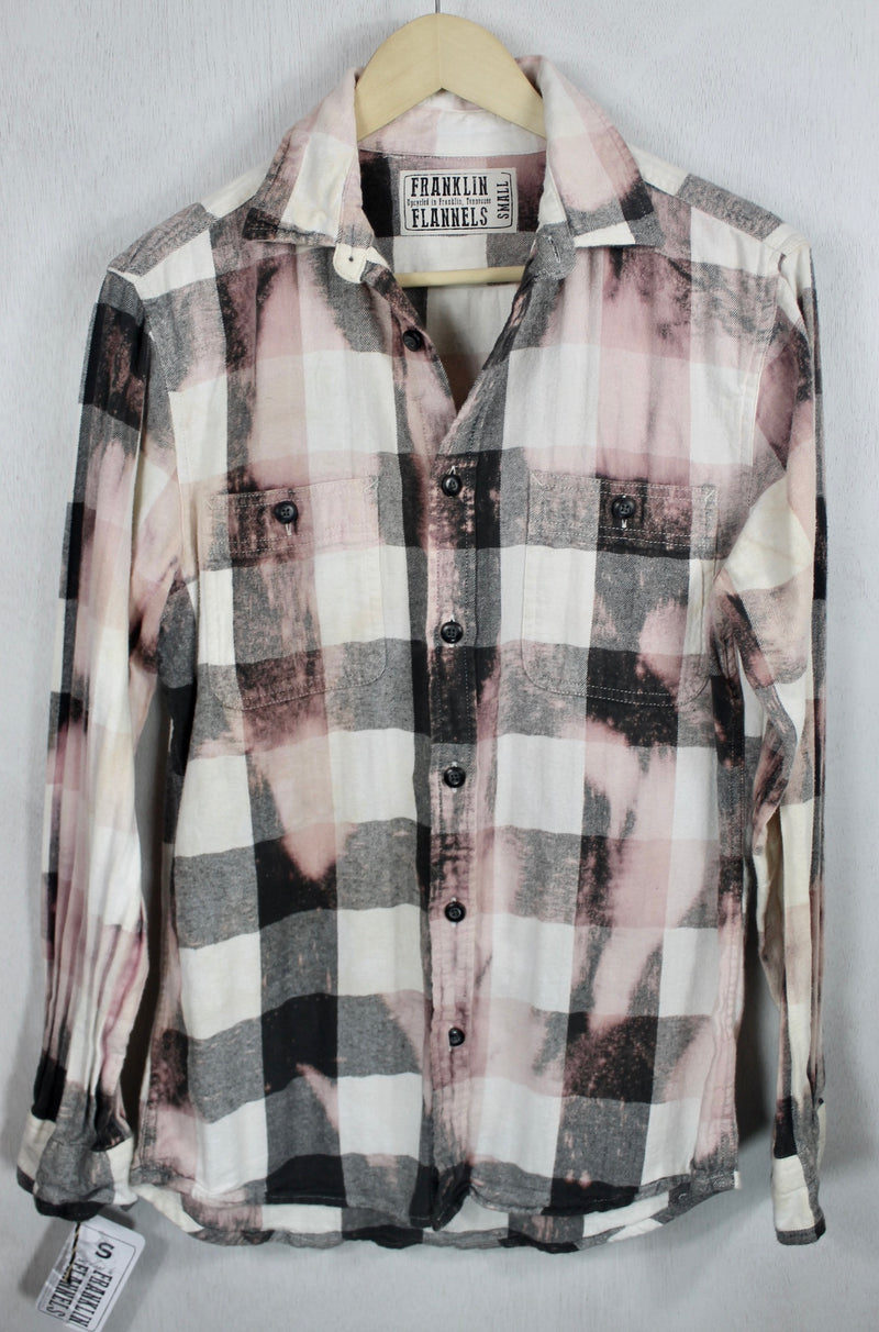 Fanciful Vintage Pink, Grey & Black Flannel with Star Size Small