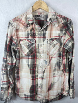 Vintage Red, Grey, White and Cream Flannel Size Small
