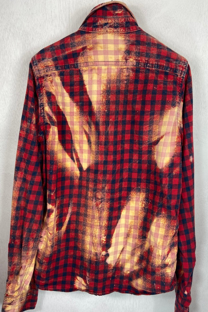 Vintage Red, Gold and Navy Flannel Size Medium