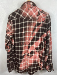 Vintage Western Style Rose, White and Chocolate Flannel Size Large