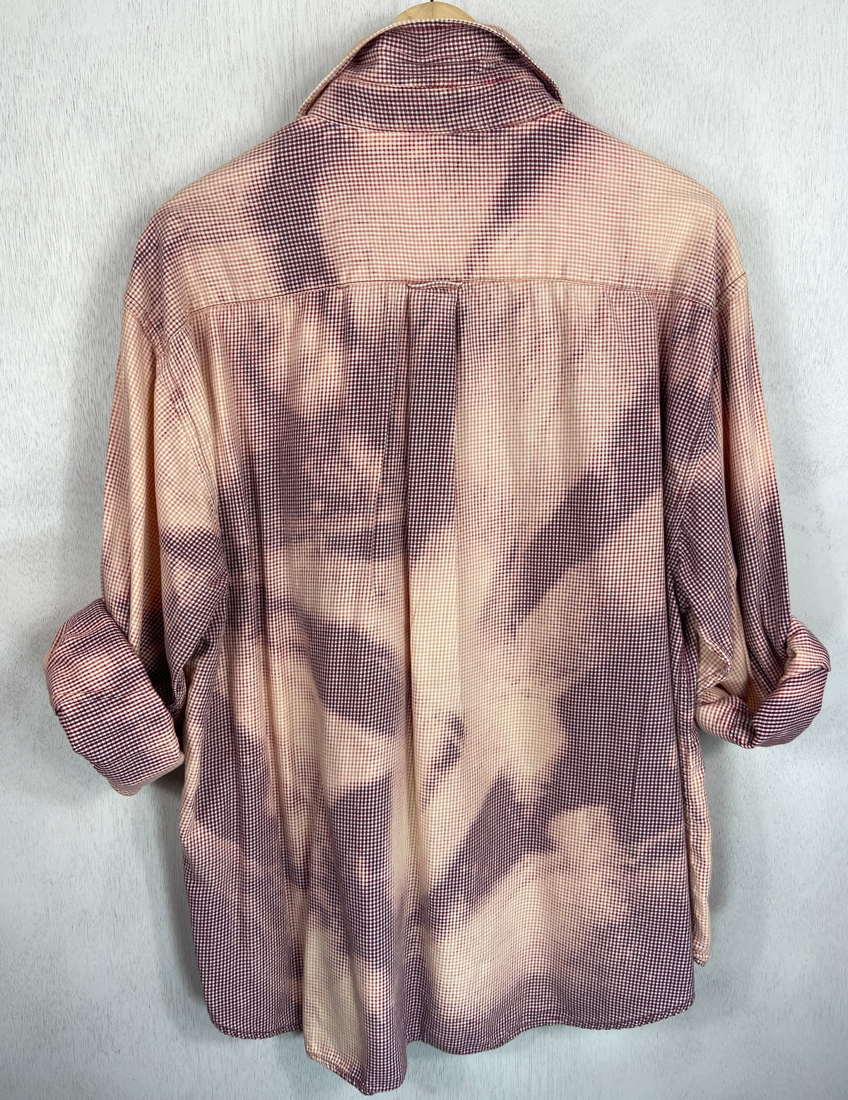 Vintage Peach and Burgundy Lightweight Cotton Size Large