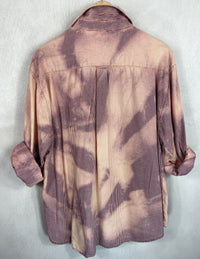 Vintage Peach and Burgundy Lightweight Cotton Size Large