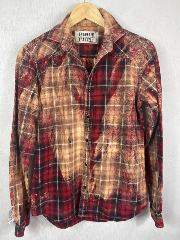 Vintage Western Style Red, Black and Gold Flannel Size Small