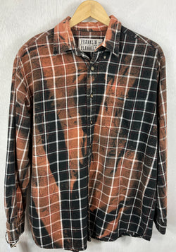 Vintage Black, White and Rust Flannel Size Large