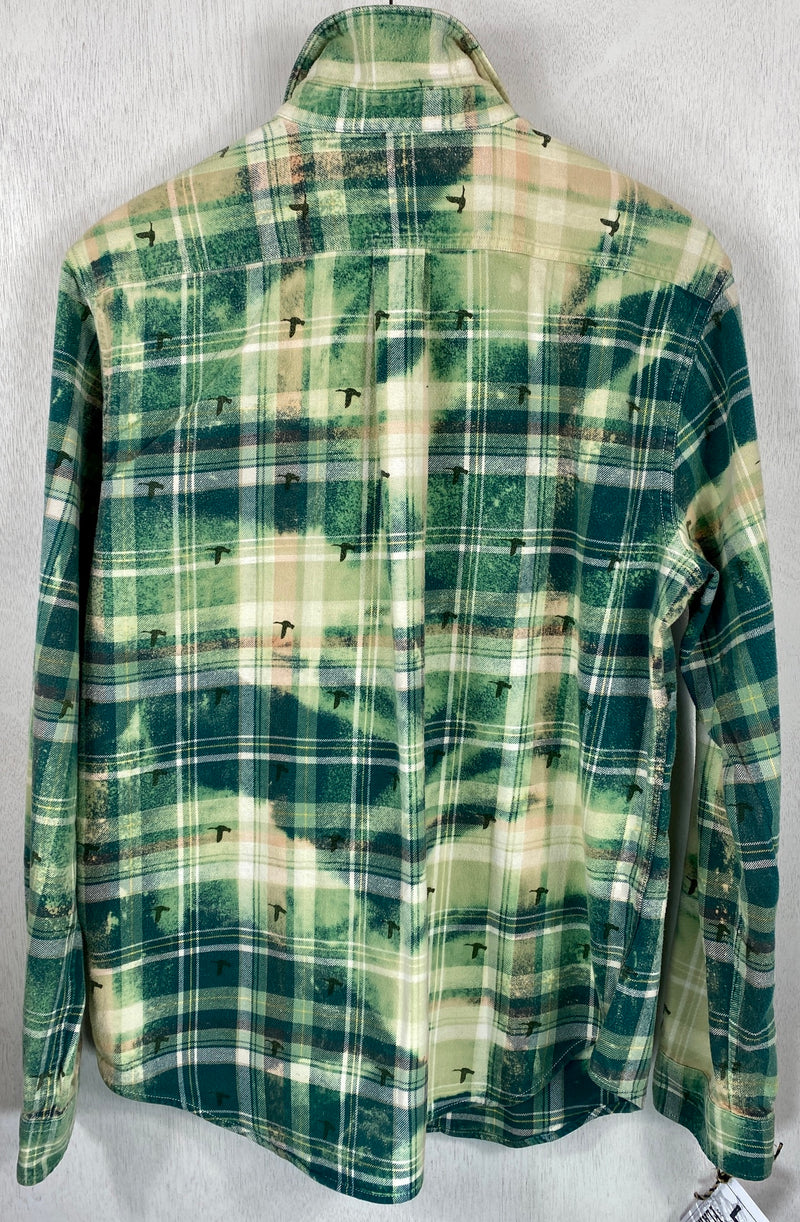 Vintage Green and Cream Flannel Size Large