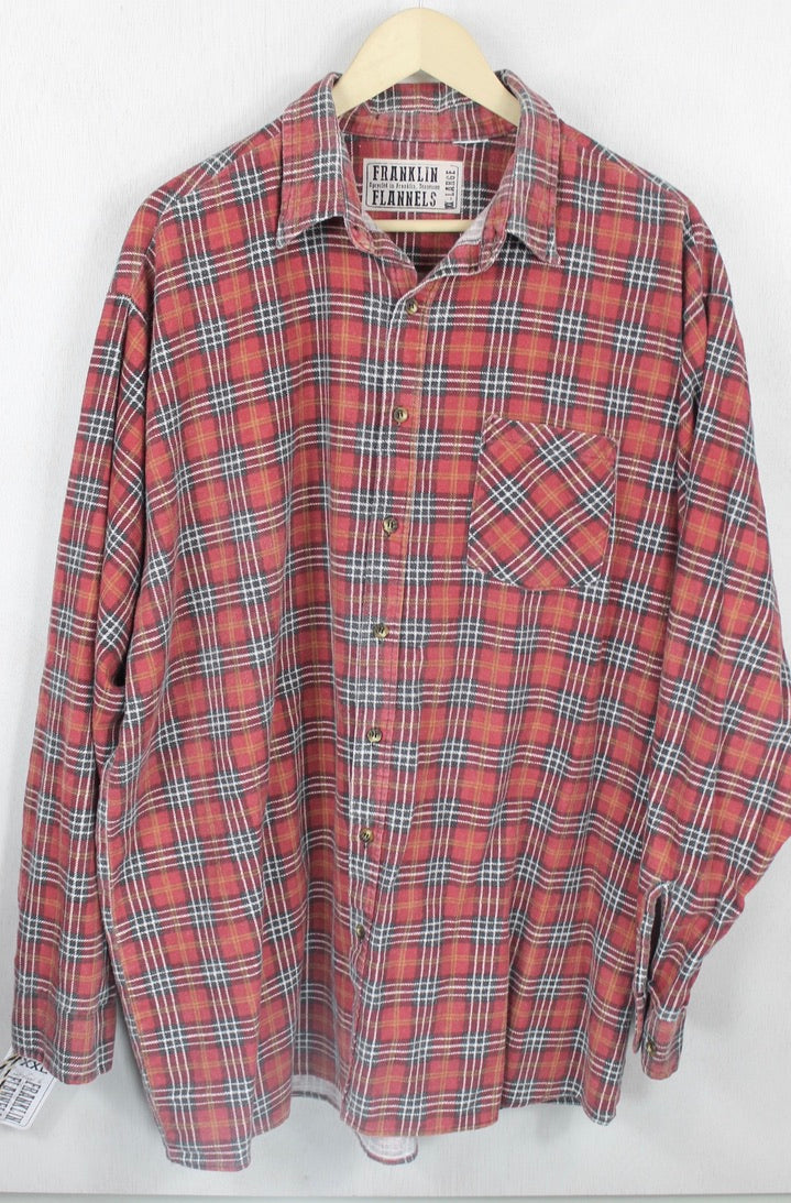 Vintage Retro Red, Brown and Gold Flannel Size XXL