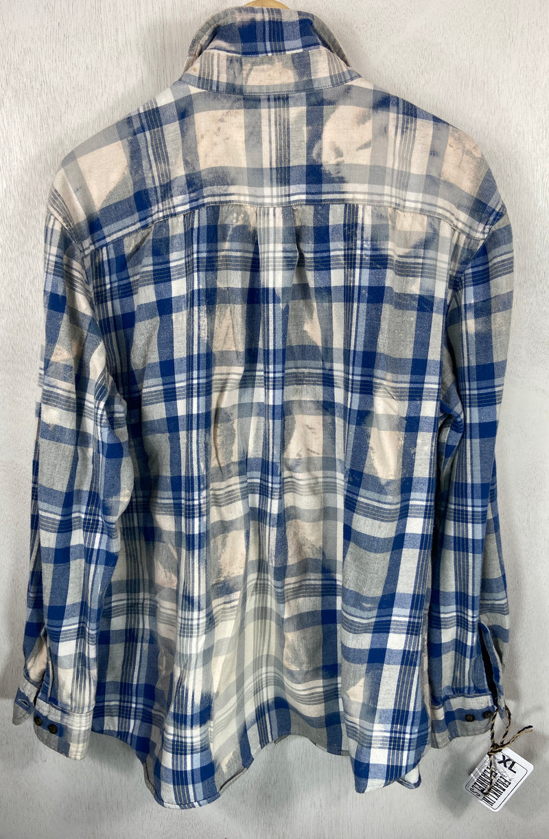 Vintage Denim Blue, Cream and Grey Flannel Size XL