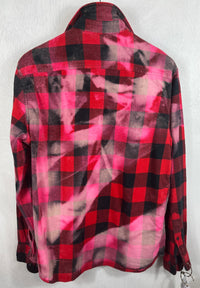 Vintage Red, Black and Pink Buffalo Check Flannel Size Medium