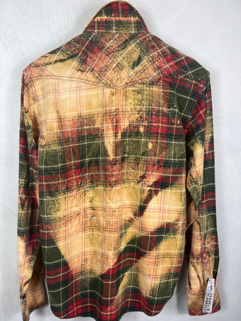 Vintage Western Style Red, Green and Gold Flannel Size Small