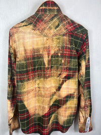 Vintage Western Style Red, Green and Gold Flannel Size Small