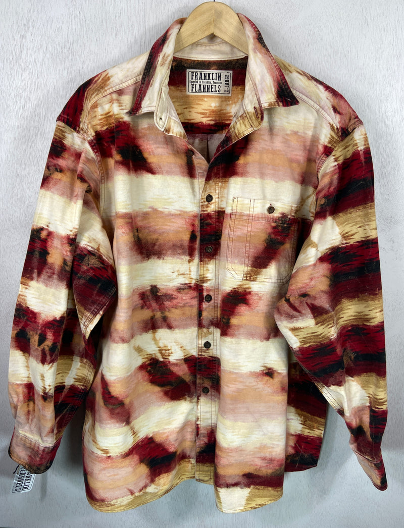 Vintage Red, Peach and Light Yellow Flannel Size XL