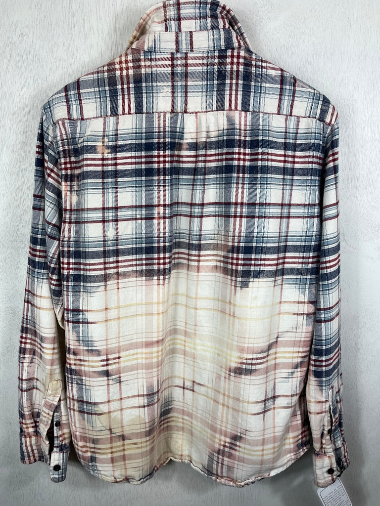 Vintage Blue, White and Red Flannel Size Medium